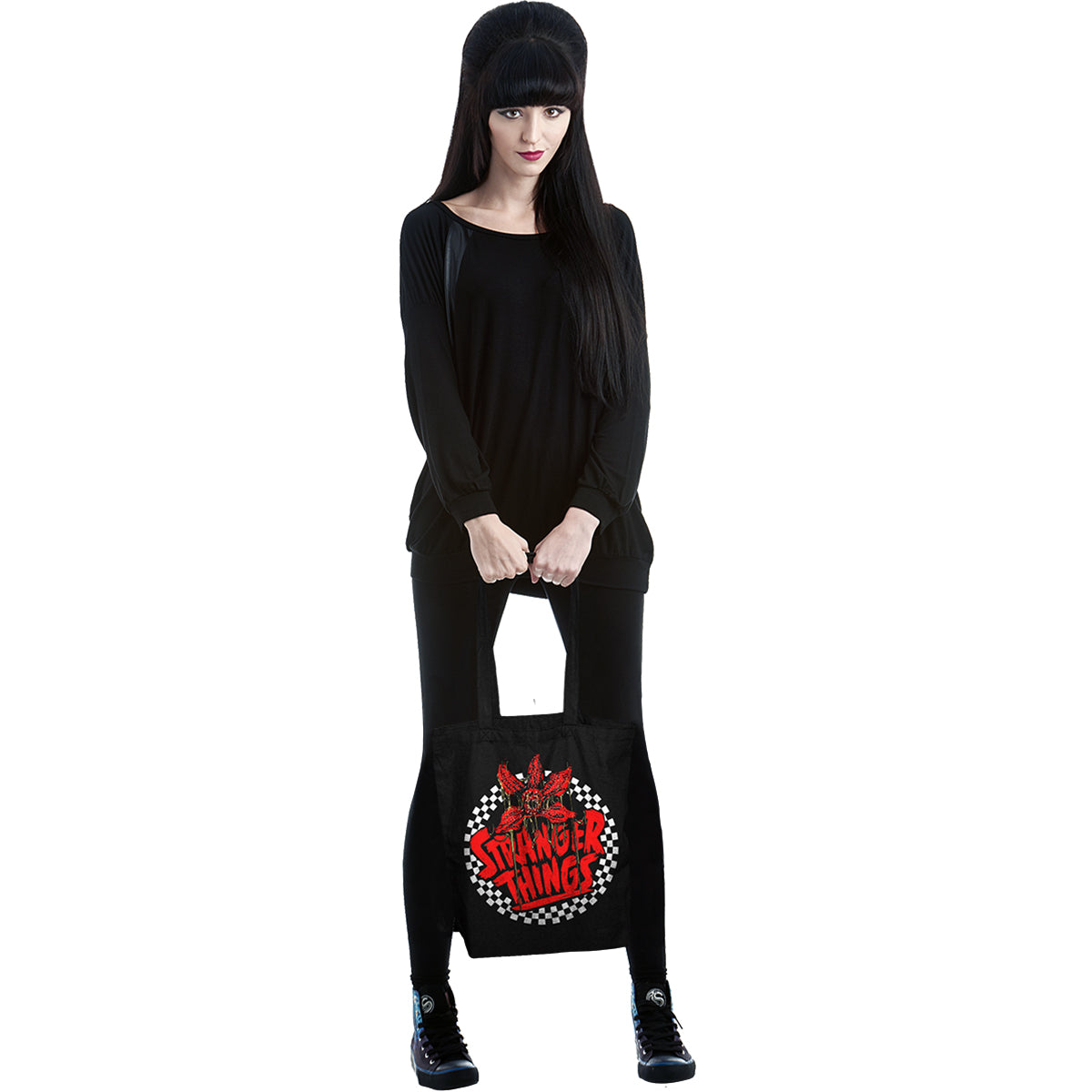 STRANGER THINGS - CÍRCULO A CUADROS - Bag 4 Life - Bolsa Tote Lienzo 80z Asa Larga