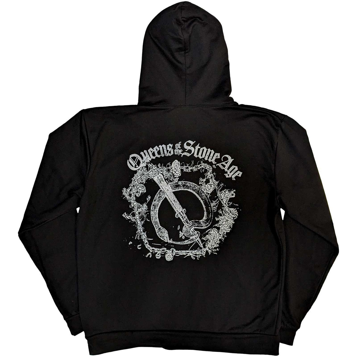 QUEENS OF THE STONE AGE - FLORAL CHAINS - Pullover Hoodie Black