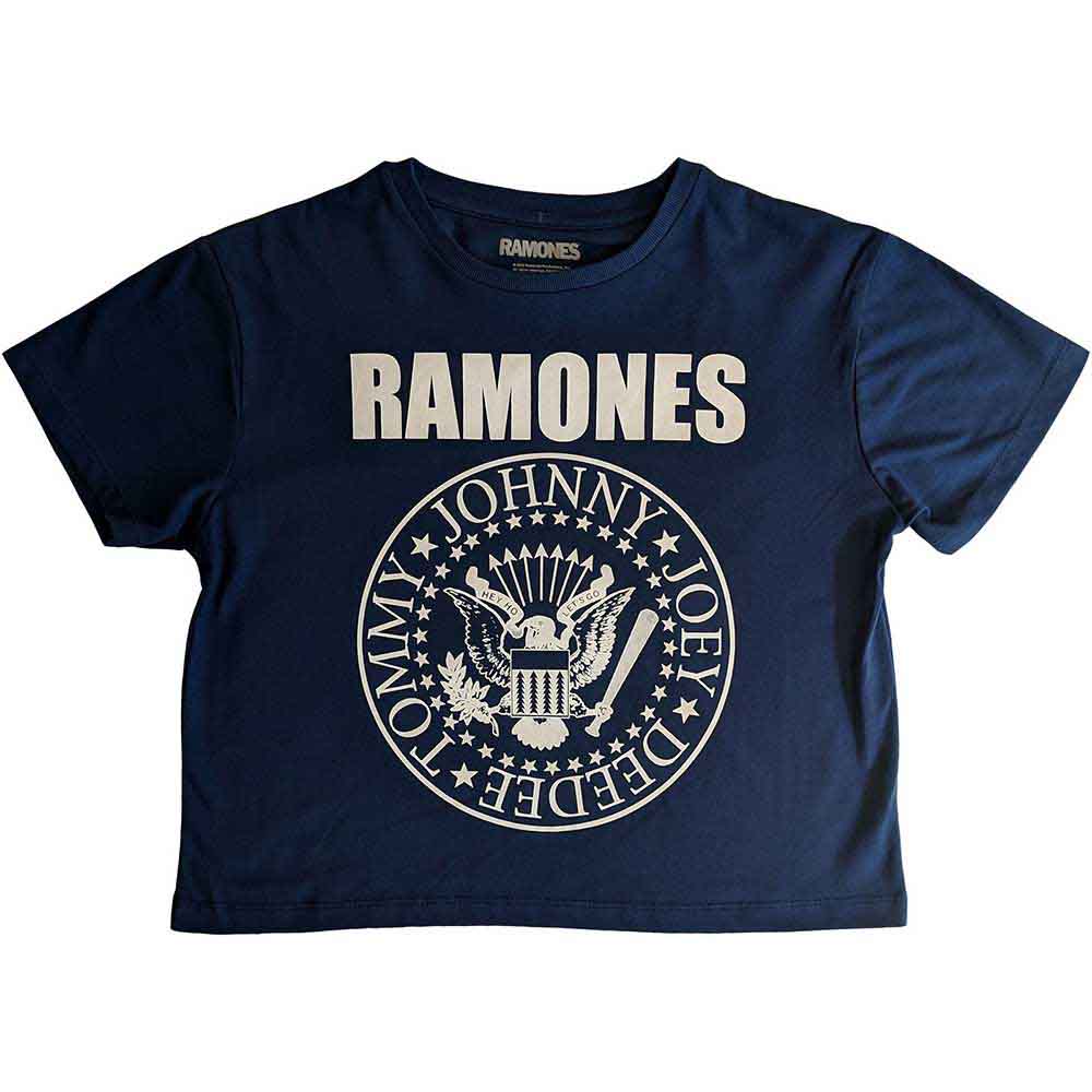 RAMONES - PRESIDENTIAL SEAL - Ladies Crop Top Blue