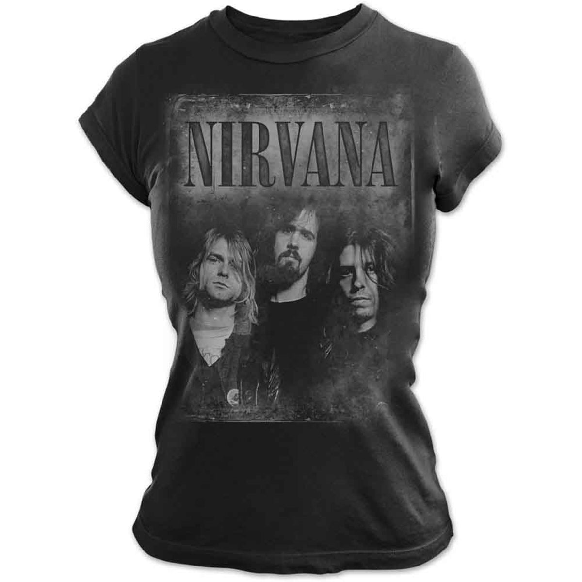 NIRVANA - FADED FACES - Ladies T-Shirt Black