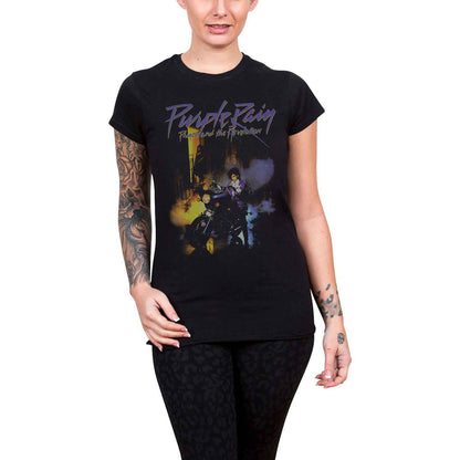 PRINCE - PURPLE RAIN - Ladies T-Shirt Black