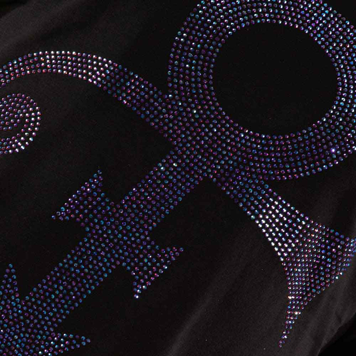PRINCE - PURPLE SYMBOL - Ladies T-Shirt Black (Embellished)