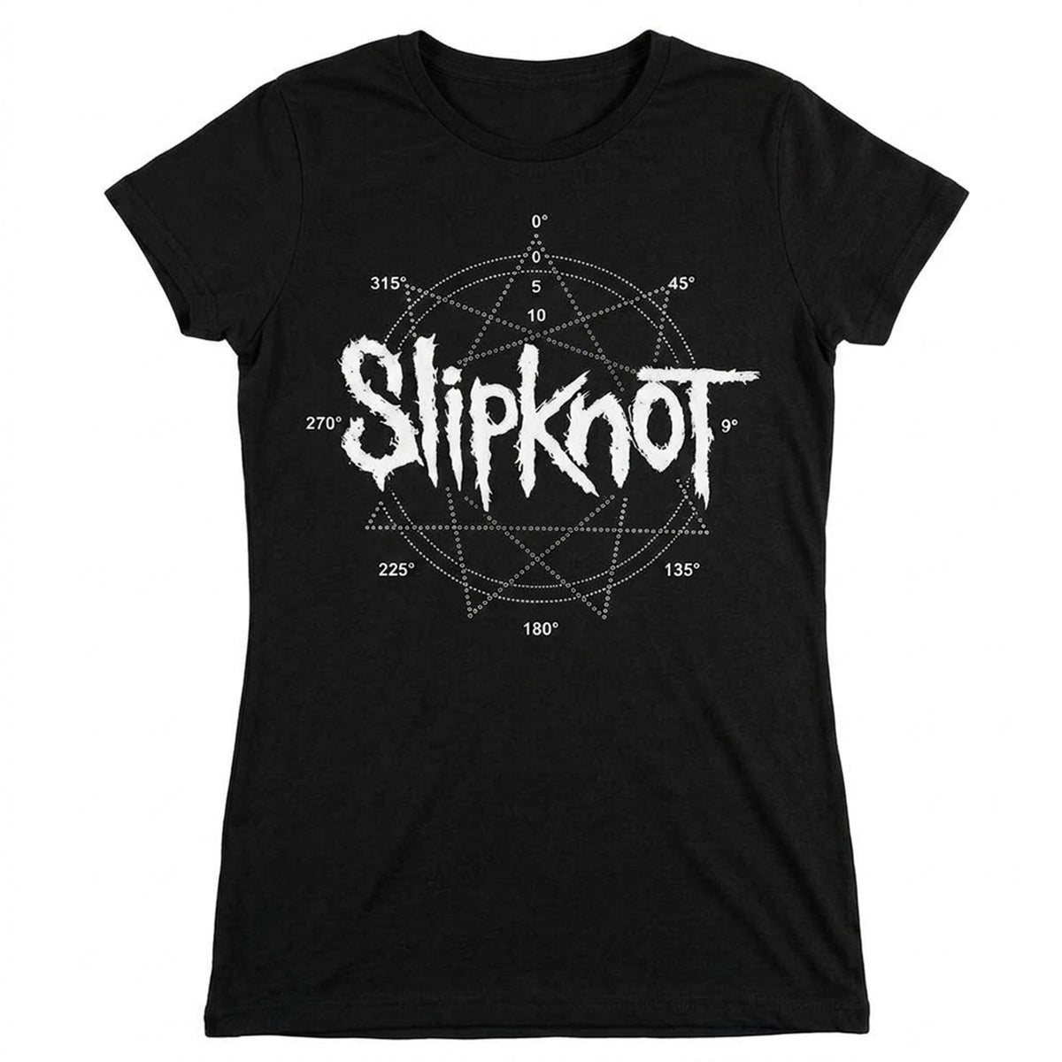 SLIPKNOT - LOGO STAR - Ladies T-Shirt Black (Embellished)