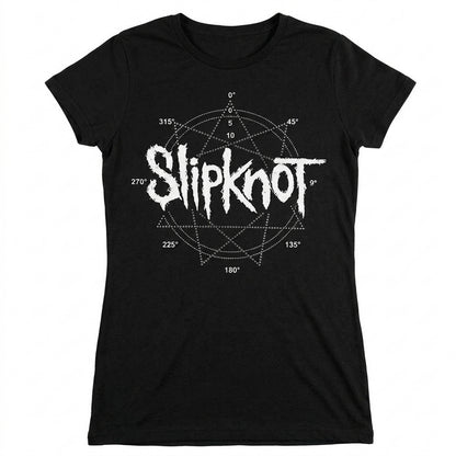 SLIPKNOT - LOGO STAR - Ladies T-Shirt Black (Embellished)
