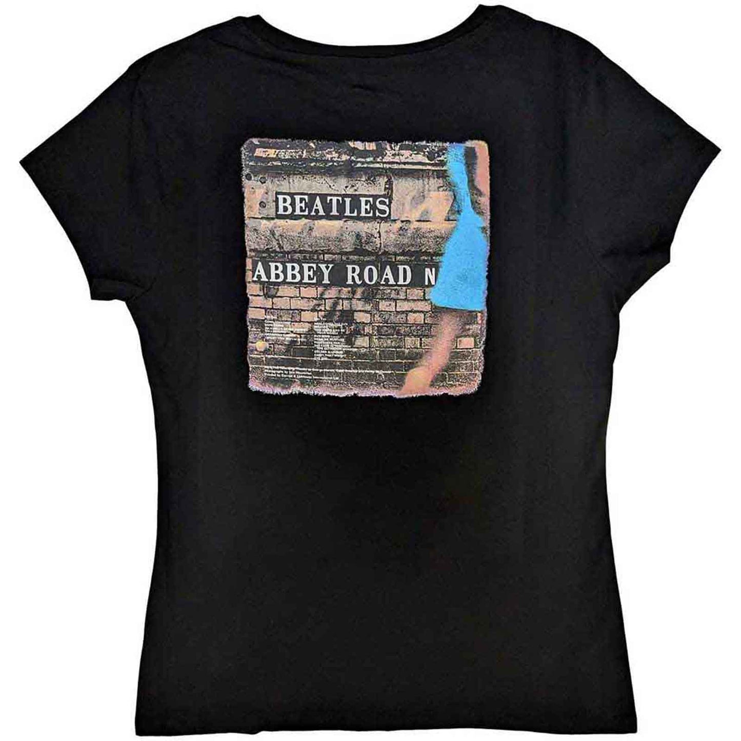 THE BEATLES - VINTAGE ABBEY ROAD - Ladies T-Shirt Black (Back Print)