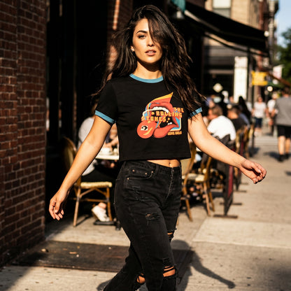 THE ROLLING STONES - SOME GIRLS LICK - Crop Top Black