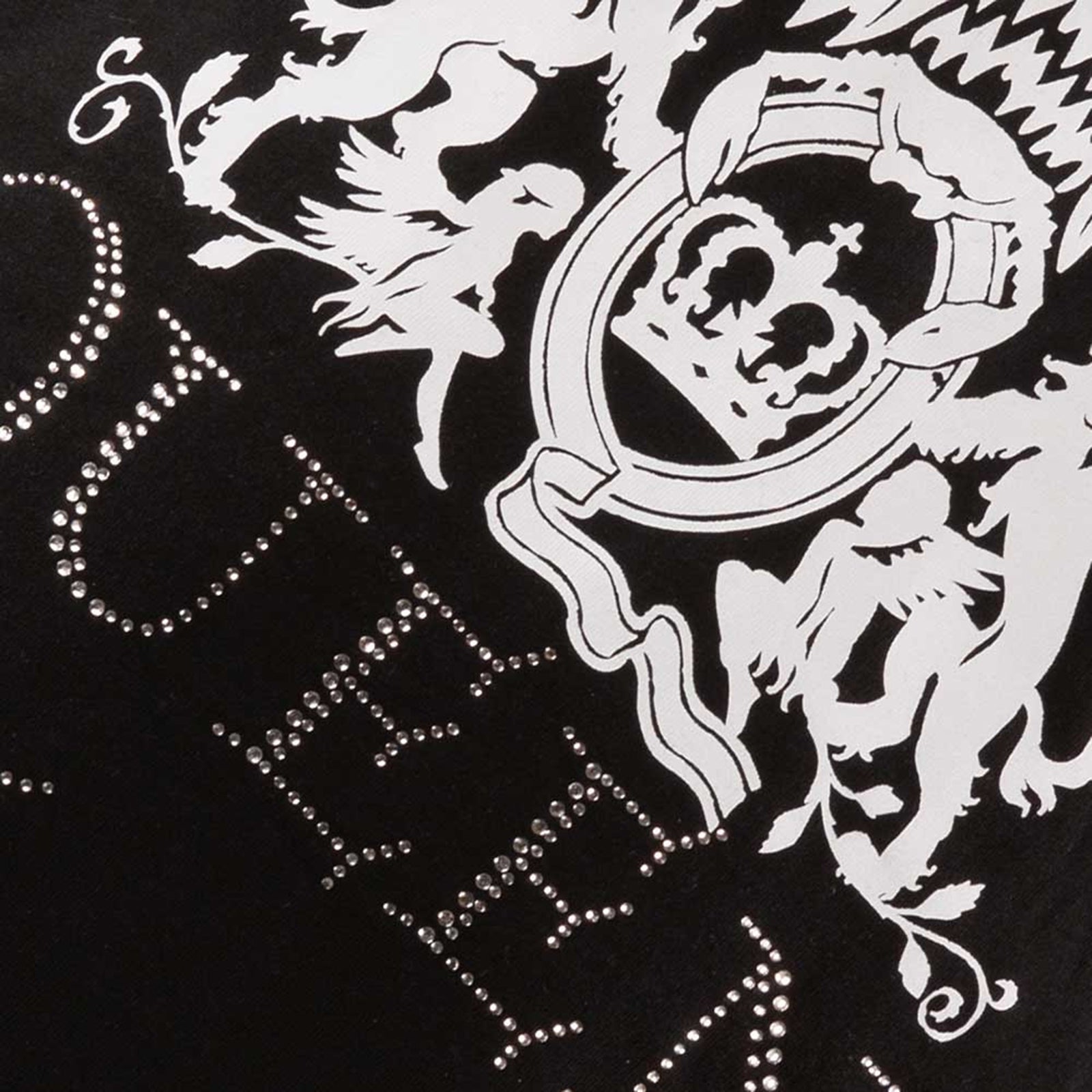 QUEEN - LOGO - Ladies T-Shirt Black (Embellished)