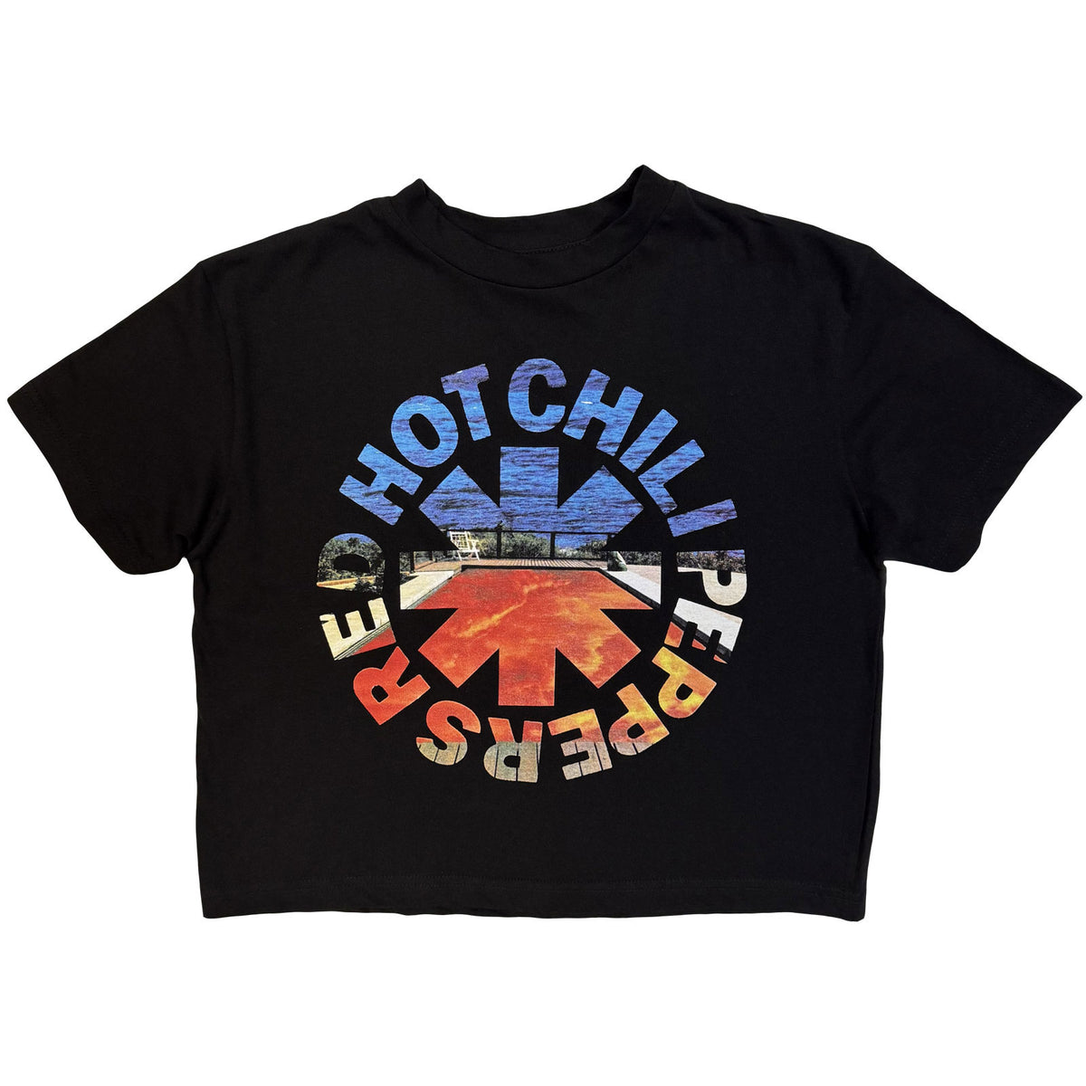 RED HOT CHILI PEPPERS - CALIFORNICATION ASTERISK - Ladies Crop Top Black