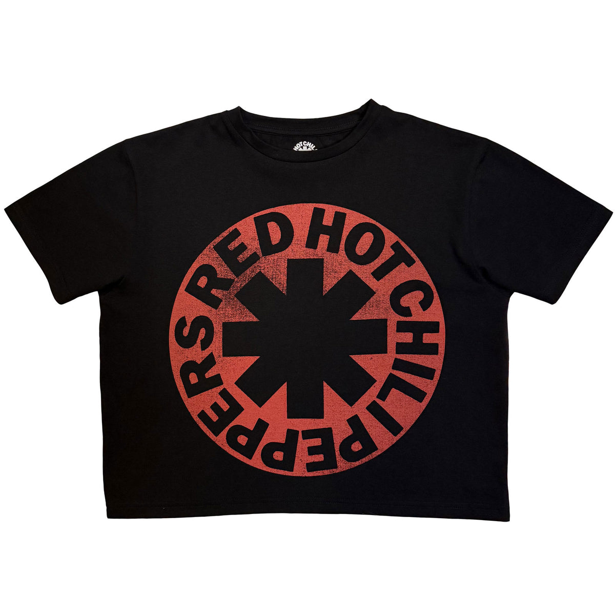 RED HOT CHILI PEPPERS - ASTERISK CIRCLE - Ladies Crop Top Black