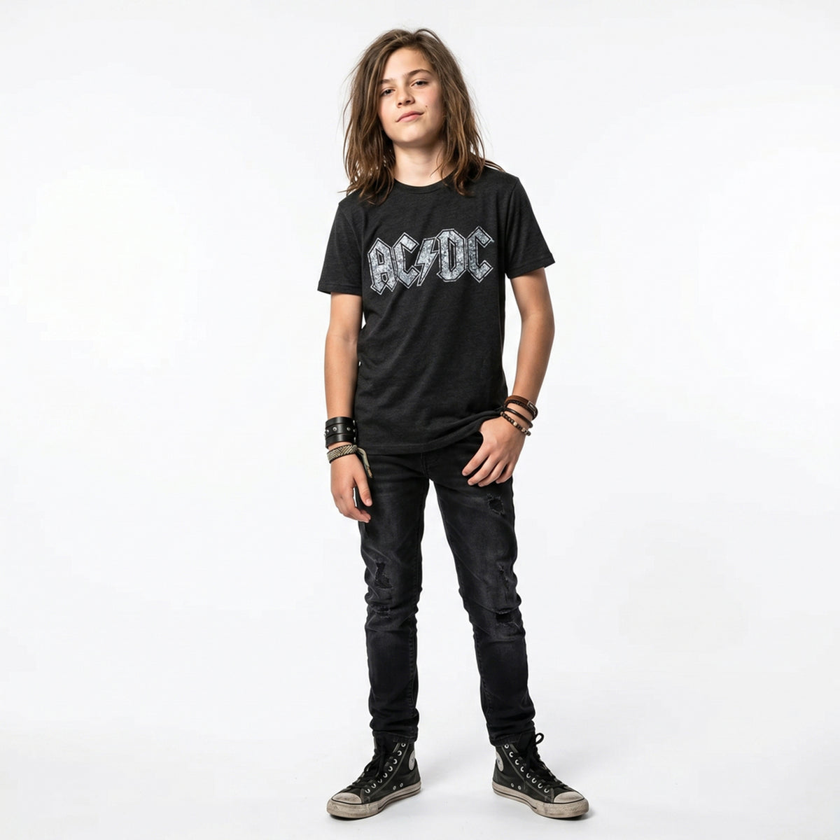 AC/DC - LOGO - Kids T-Shirt Black (Embellished)