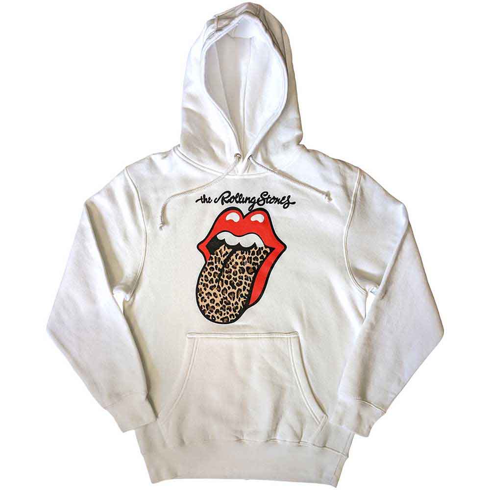 THE ROLLING STONES - LEOPARD TONGUE - Pullover Hoodie White