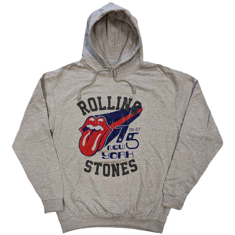 THE ROLLING STONES - NEW YORK '75 - Pullover Hoodie Grey