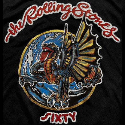 THE ROLLING STONES - SIXTY DRAGON GLOBE FOILED PRINT - T-Shirt Black