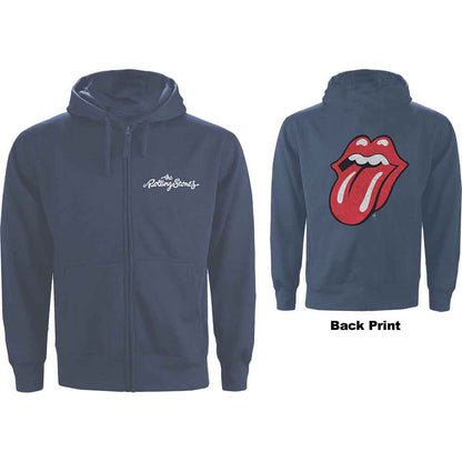 THE ROLLING STONES - CLASSIC TONGUE - Zipped Hoodie Blue