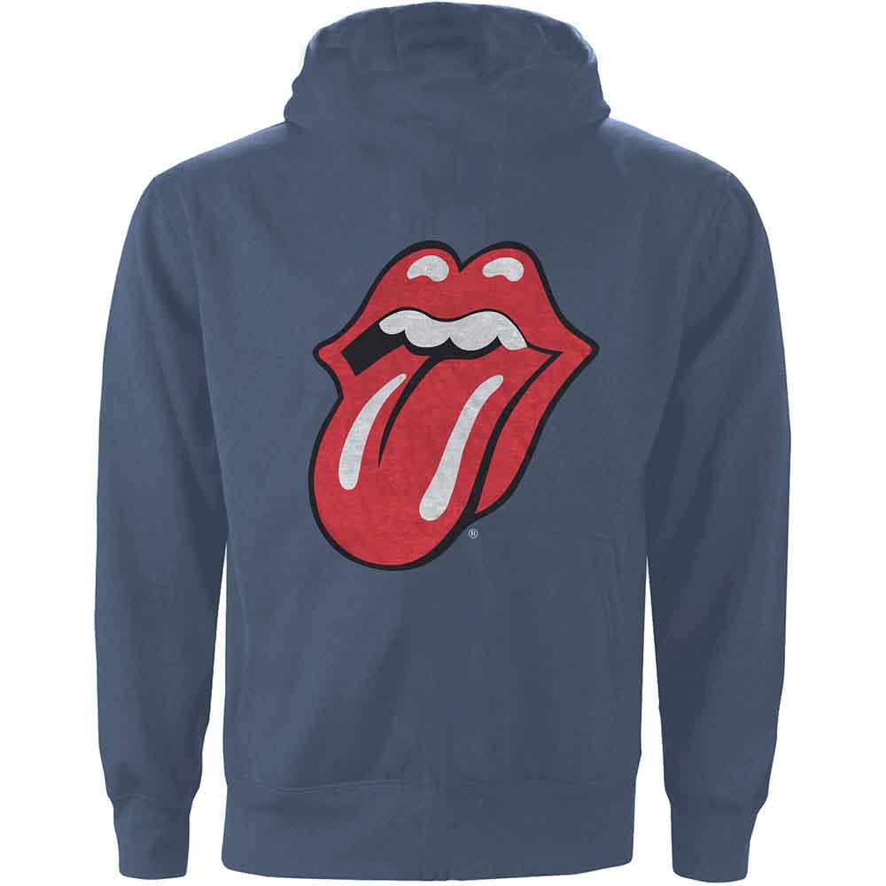 THE ROLLING STONES - CLASSIC TONGUE - Zipped Hoodie Blue