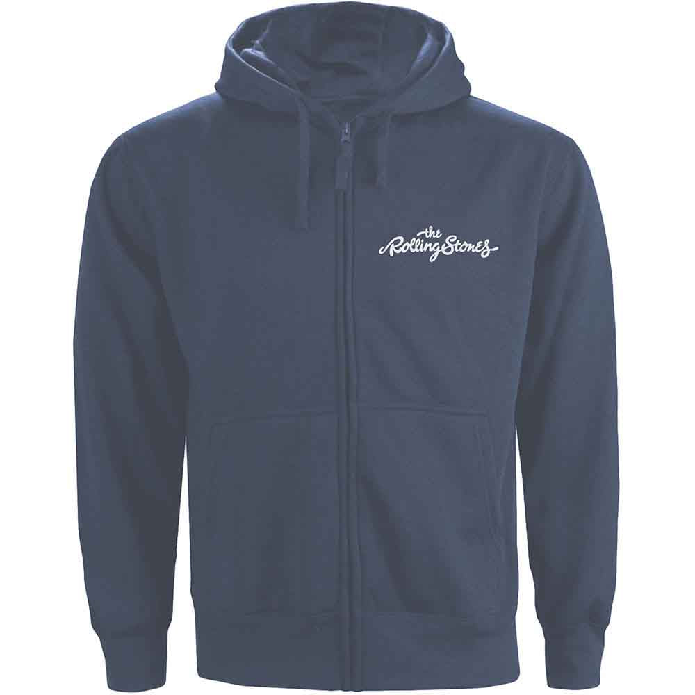 THE ROLLING STONES - CLASSIC TONGUE - Zipped Hoodie Blue