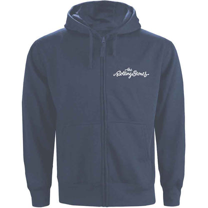 THE ROLLING STONES - CLASSIC TONGUE - Zipped Hoodie Blue