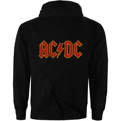 AC/DC - LOGO - Zipped Hoodie Black (Back Print)