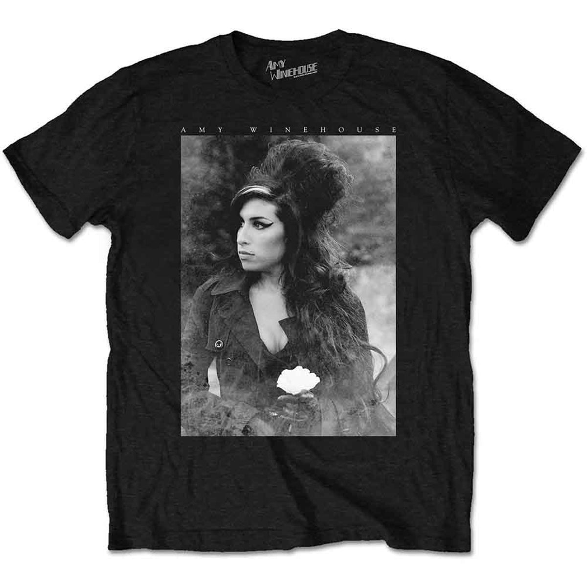 AMY WINEHOUSE - FLOWER PORTRAIT - T-Shirt Black