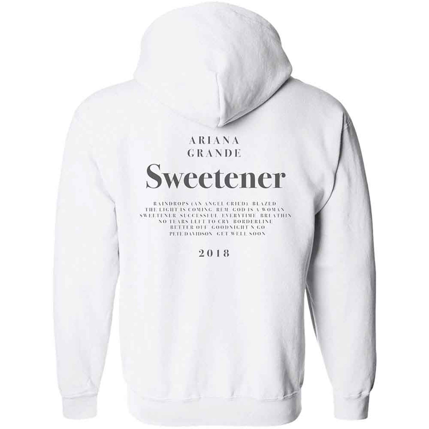 ARIANA GRANDE - SWEETENER - Pullover Hoodie White (Back Print)