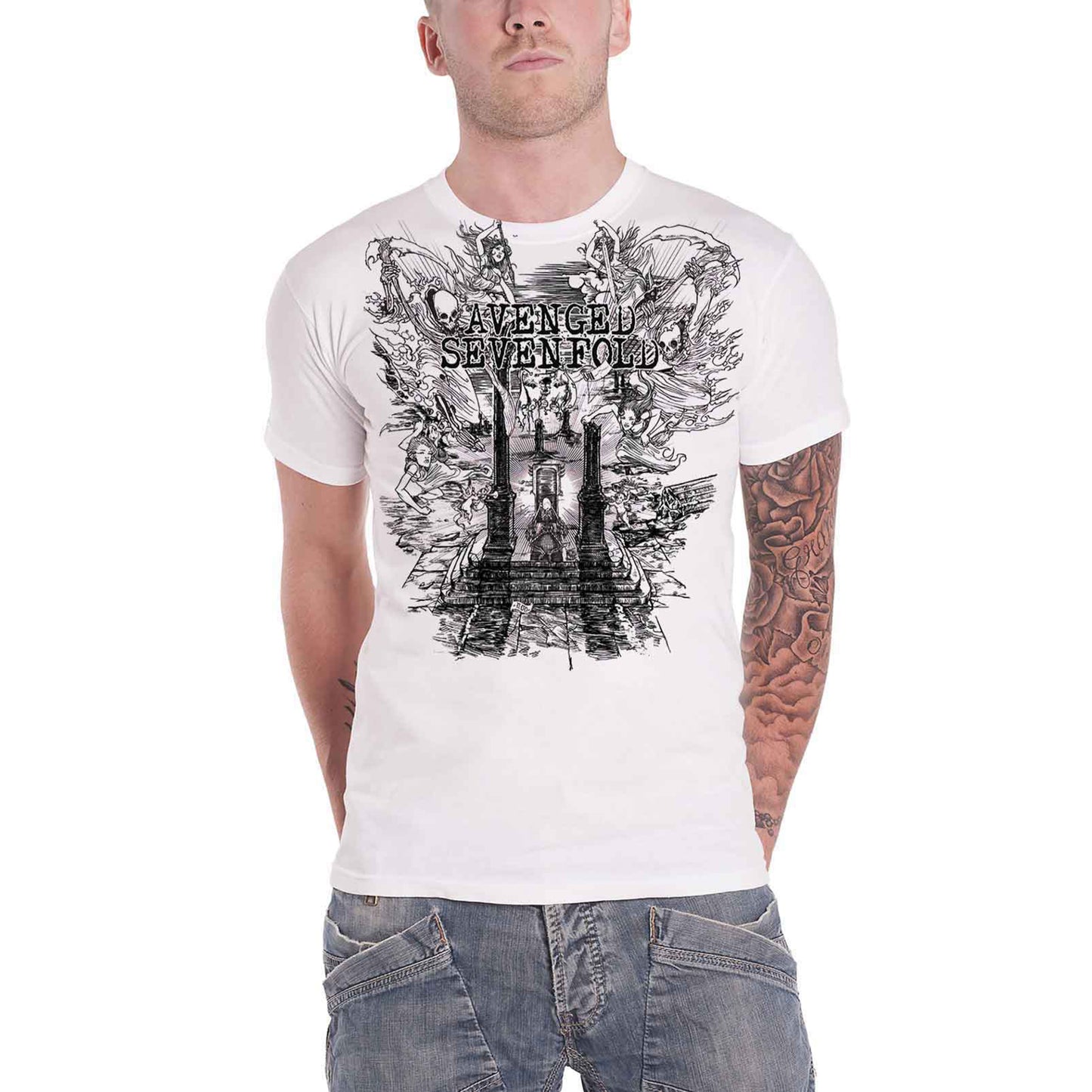AVENGED SEVENFOLD - LAND OF CAIN - T-Shirt White