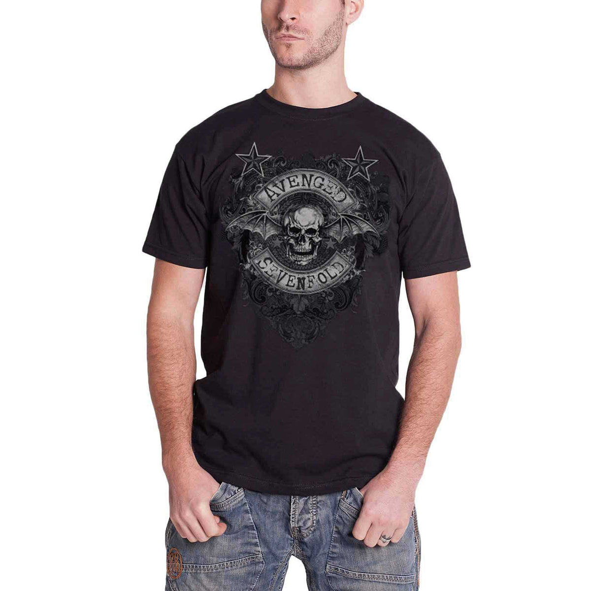 AVENGED SEVENFOLD - STARS FLOURISH - T-Shirt Black