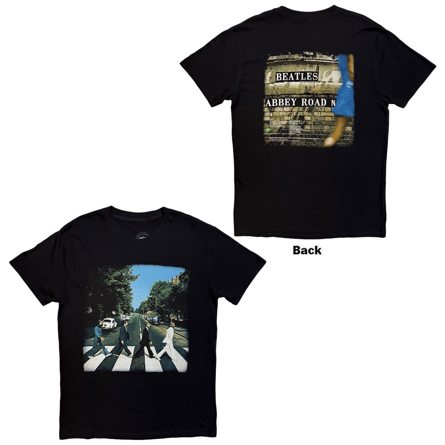 THE BEATLES - VINTAGE ABBEY ROAD - T-Shirt Black (Back Print)