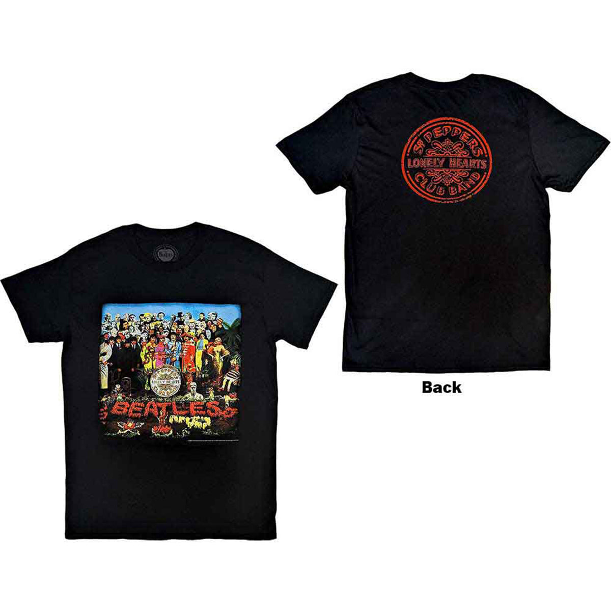 BEATLES, THE - VINTAGE SGT PEPPER - Camiseta Negro (Impresión posterior)