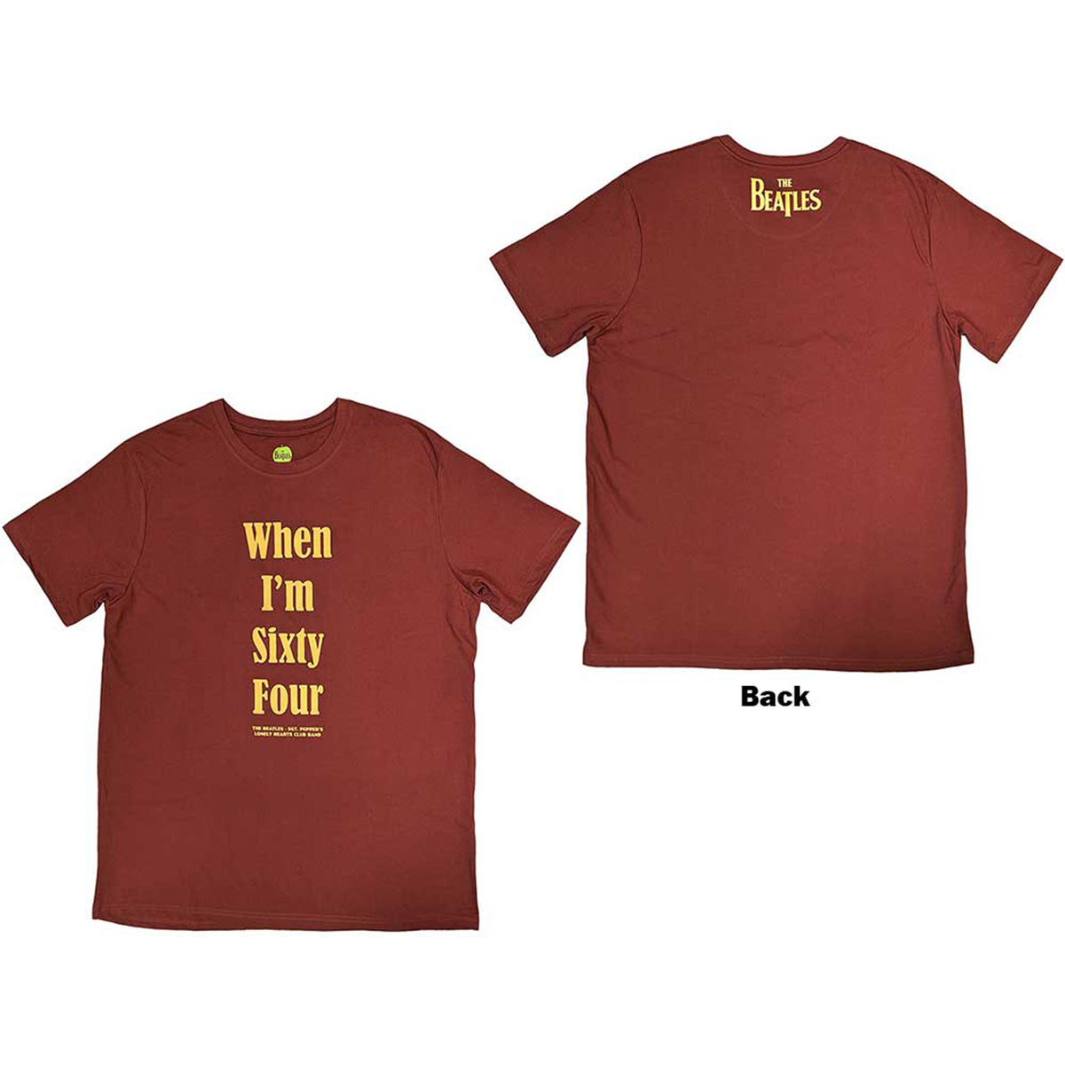 BEATLES, THE - WHEN I'M SIXTY FOUR - T-Shirt Red (Back Print)