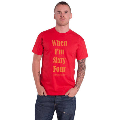 BEATLES, THE - WHEN I'M SIXTY FOUR - T-Shirt Red (Back Print)