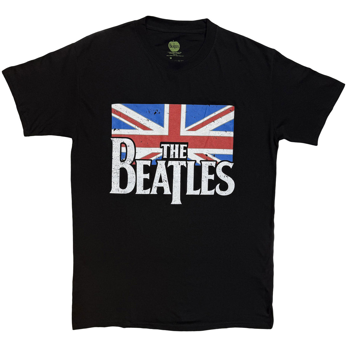 BEATLES, THE - DROP T LOGO & VINTAGE FLAG - T-Shirt Black