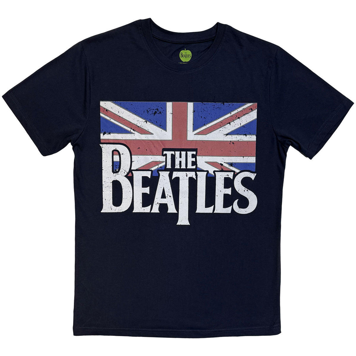 BEATLES, THE - DROP T LOGO & VINTAGE FLAG - T-Shirt Blue