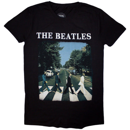 BEATLES, THE - ABBEY ROAD & LOGO - Camiseta Negro