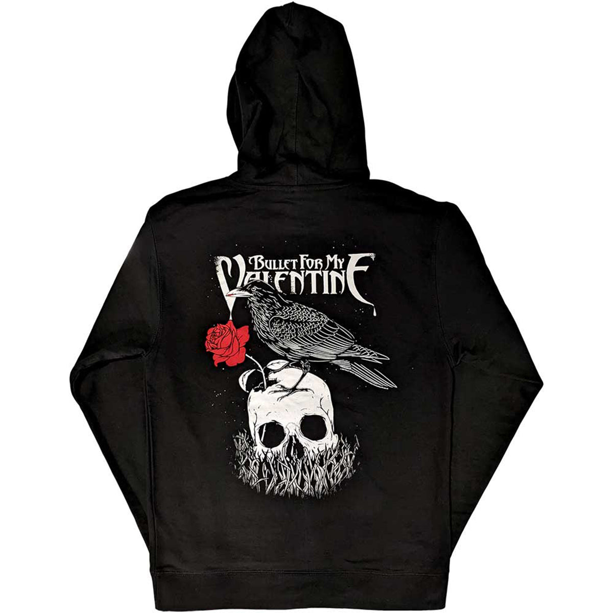 BULLET FOR MY VALENTINE - LOGO & RAVEN - Pullover Hoodie Black (Back Print)