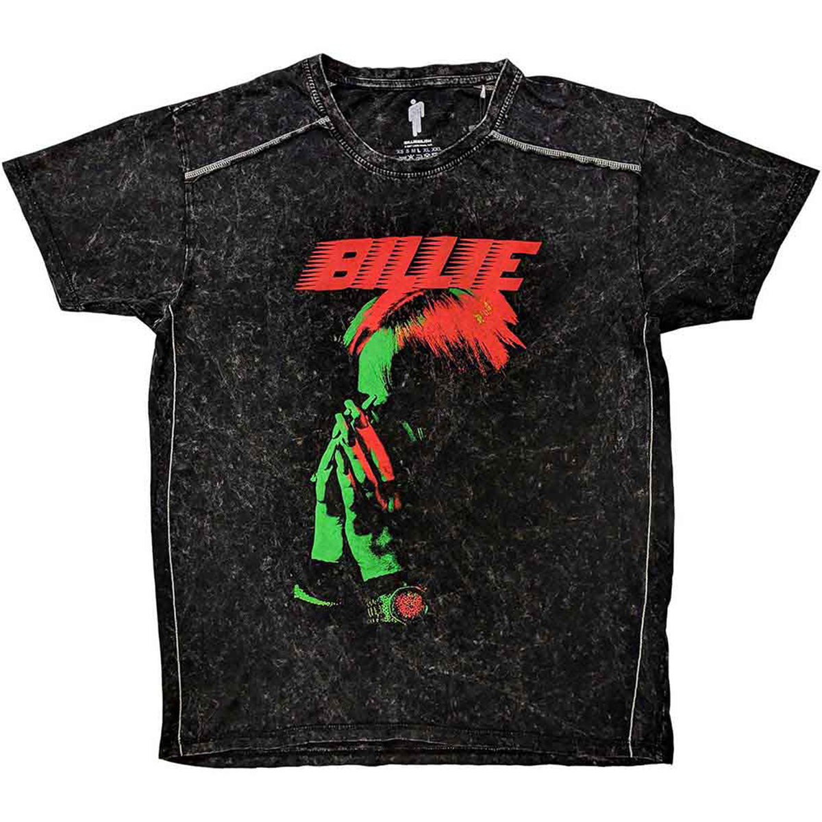 BILLIE EILISH - HANDS FACE - T-Shirt Black (Wash Collection)