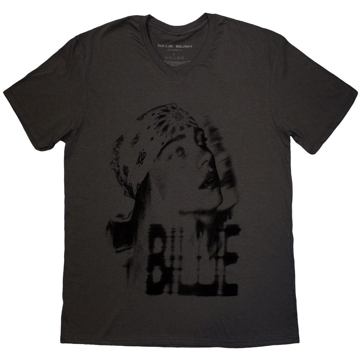 BILLIE EILISH - TONAL BANDANA PHOTO - T-Shirt Grey