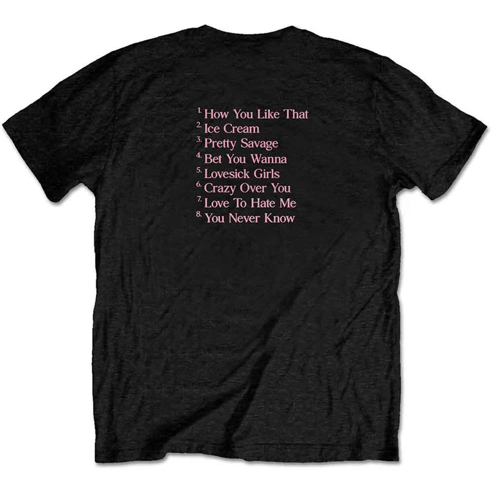 BLACKPINK - THE ALBUM TRACK LIST - T-Shirt Black (Back Print)