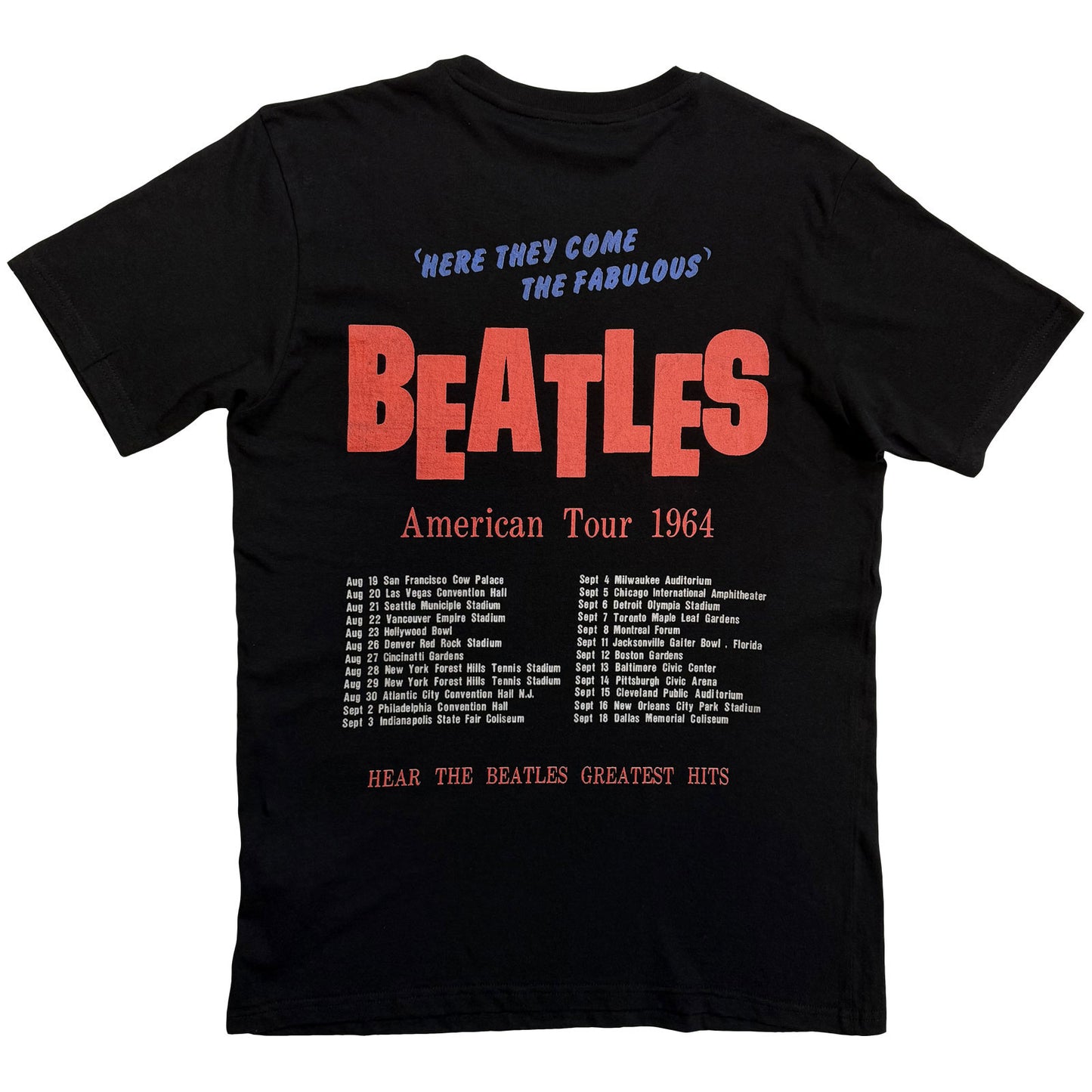 BEATLES, THE - AMERICAN TOUR 1964 - T-Shirt Black (Back Print)