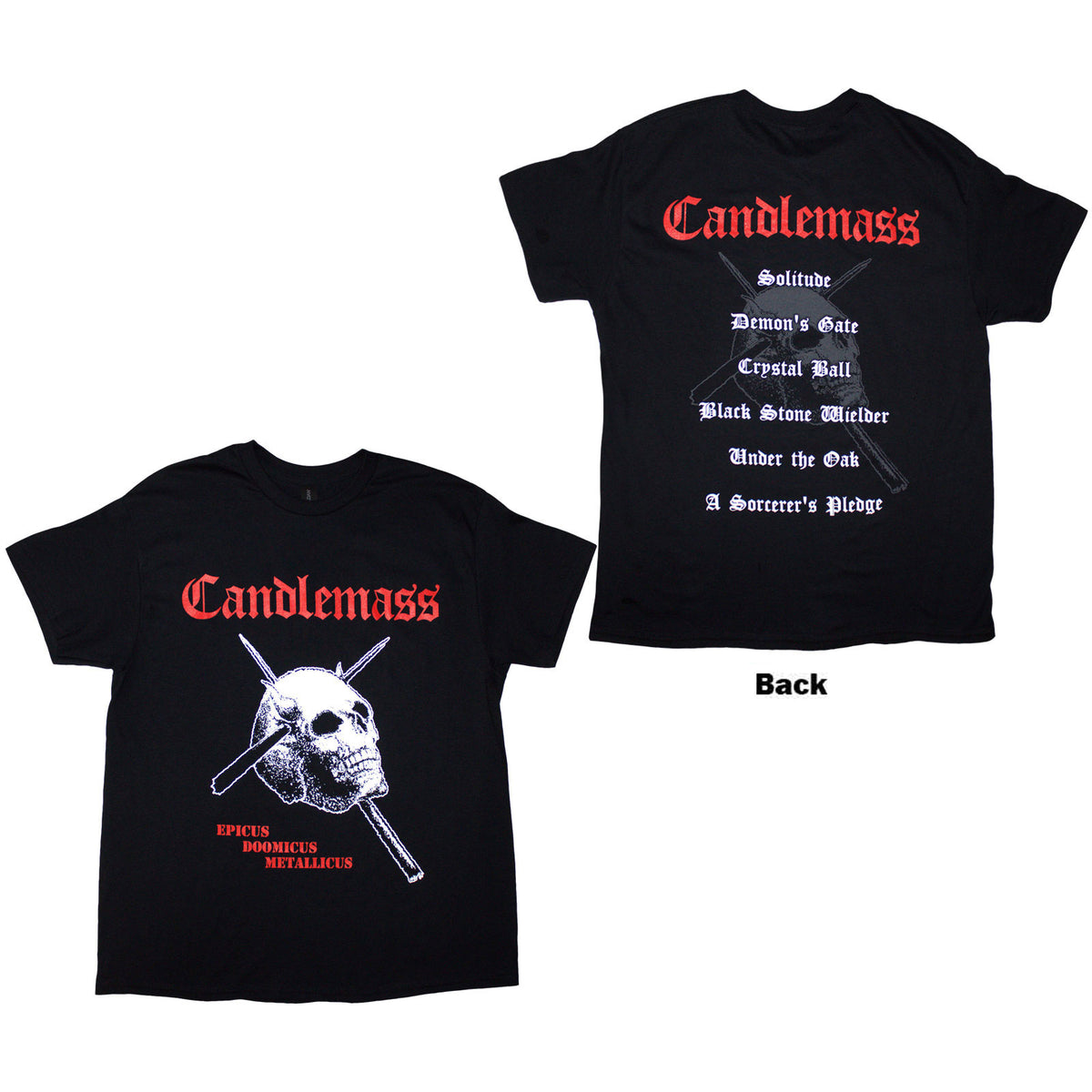CANDLEMASS - EPICUS DOOMICUS METALLICUS - T-Shirt Black (Back Print)