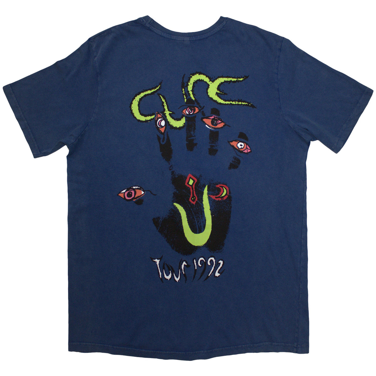 CURE, THE - WISH TOUR '92 - Stone Wash T-Shirt Blue (Back Print)