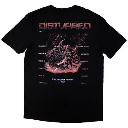 DISTURBED - EUROPEAN TOUR '23 MEDALLION - T-Shirt Black (Back Print & Ex-Tour)
