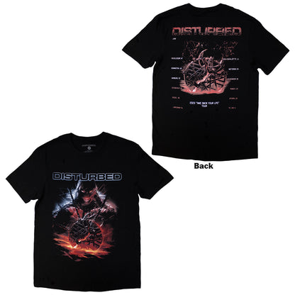 DISTURBED - EUROPEAN TOUR '23 MEDALLION - T-Shirt Black (Back Print & Ex-Tour)