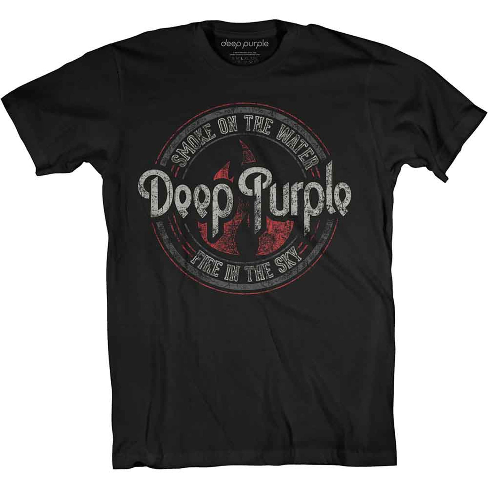 DEEP PURPLE - SMOKE CIRCLE - T-Shirt Black