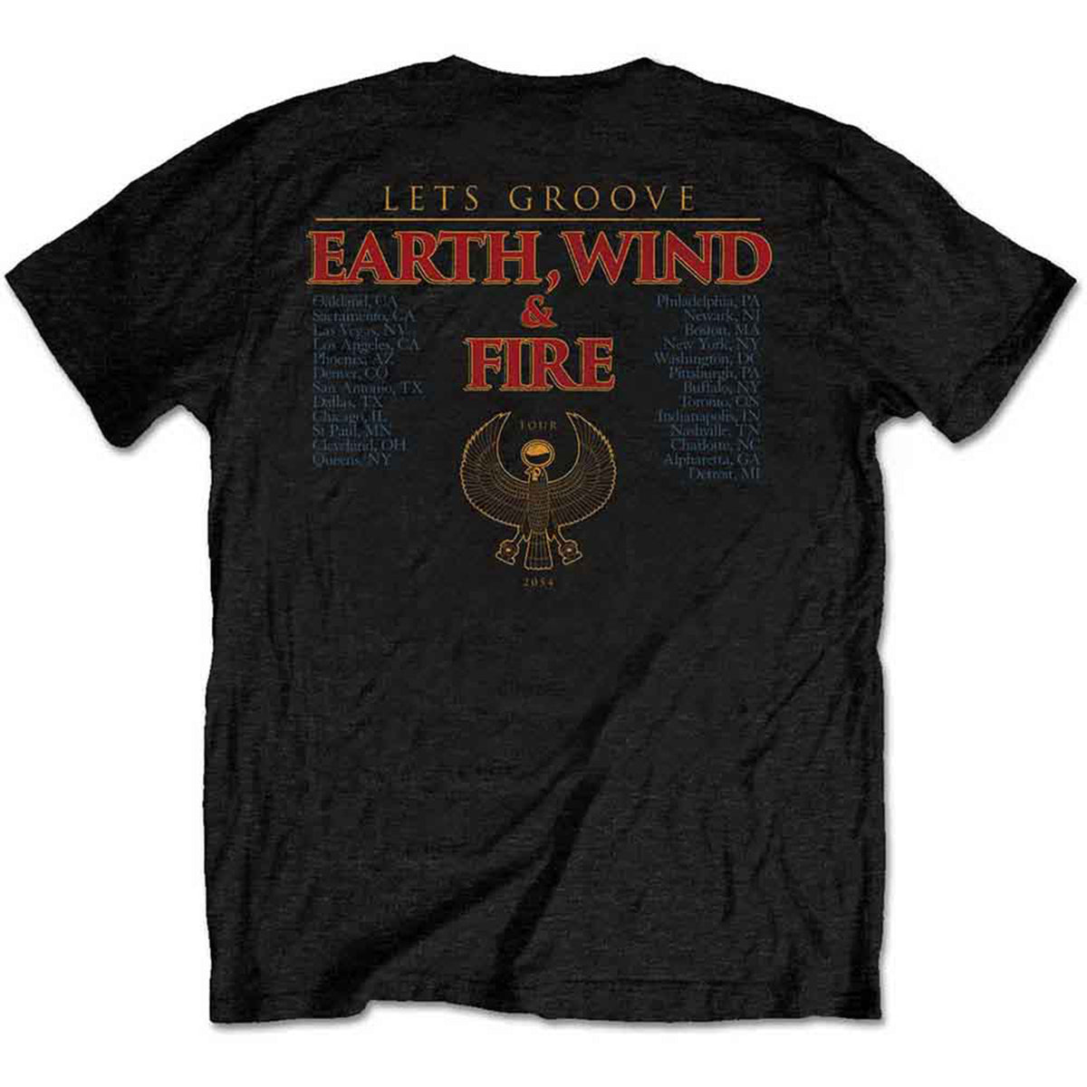 EARTH WIND & FIRE - LET'S GROOVE - T-Shirt Black (Back Print)