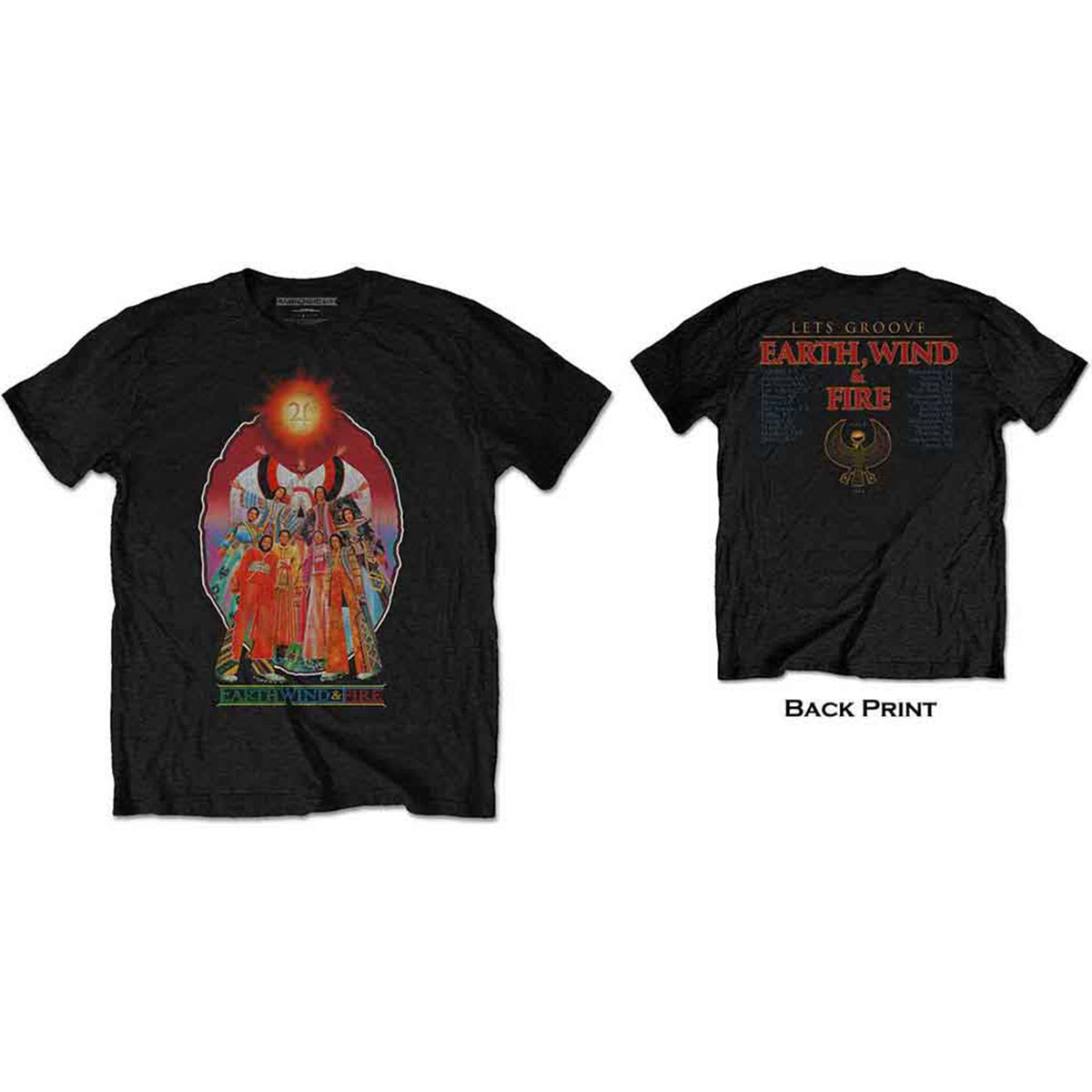 EARTH WIND & FIRE - LET'S GROOVE - T-Shirt Black (Back Print)