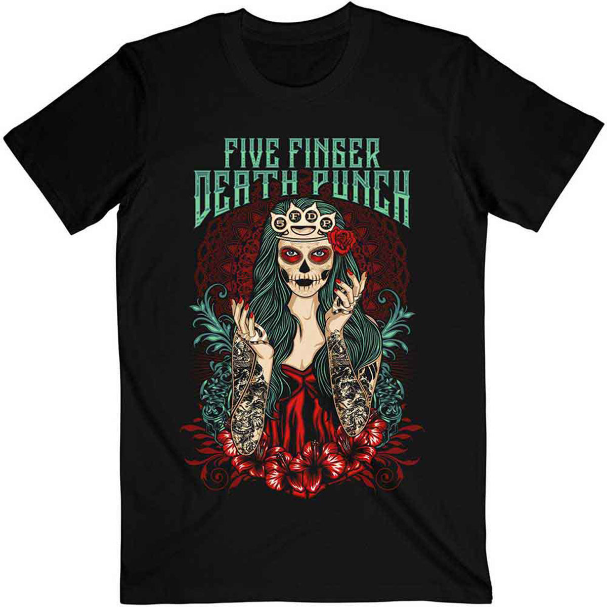 FIVE FINGER DEATH PUNCH - LADY MUERTA - T-Shirt Black