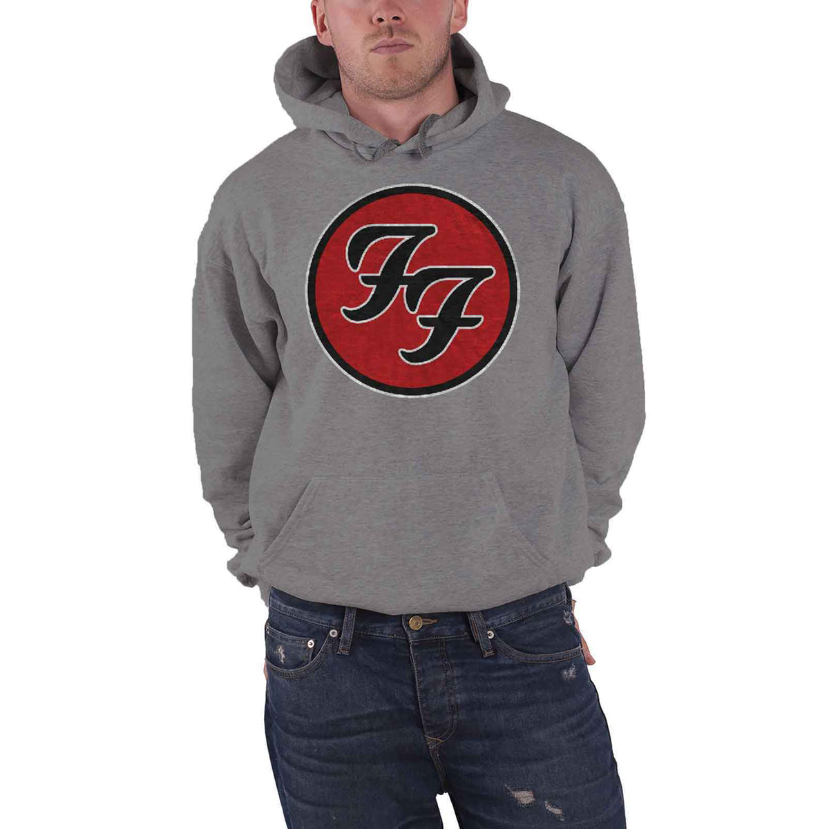 FOO FIGHTERS - FF LOGO - Pullover Hoodie Grey