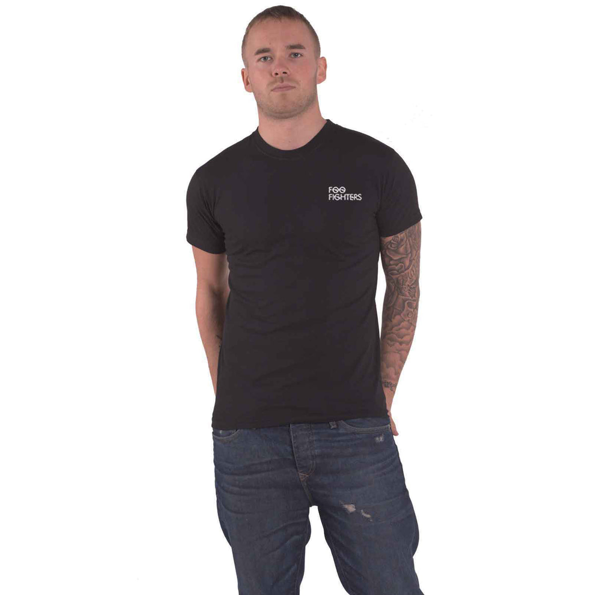 FOO FIGHTERS - FLASH LOGO - T-Shirt Black (Back Print)