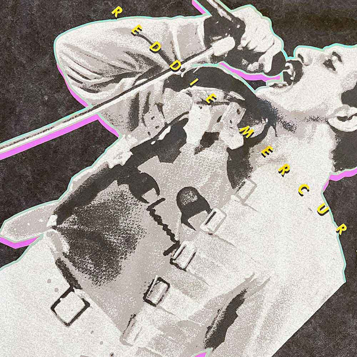 FREDDIE MERCURY - GLOW - T-Shirt Black (Wash Collection)