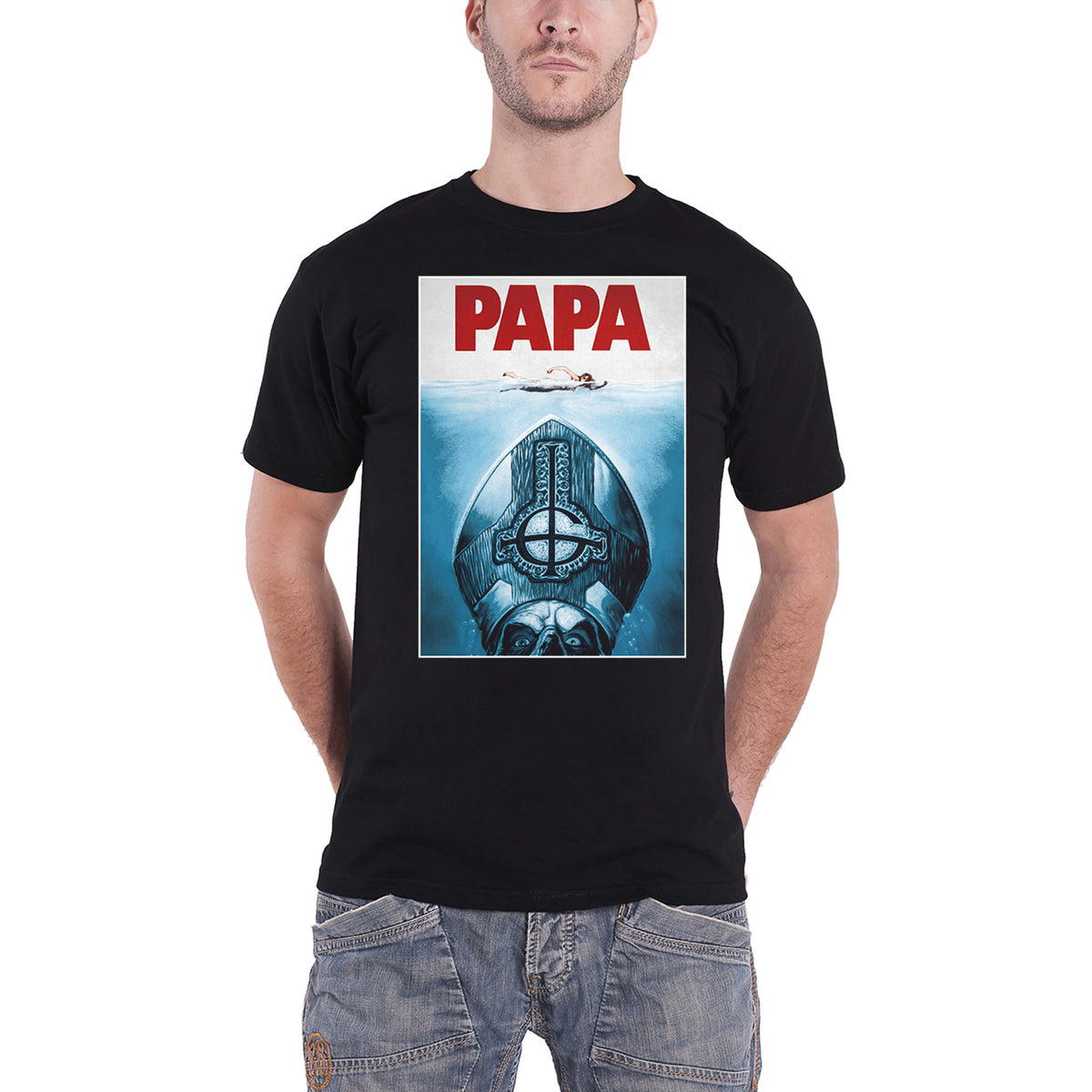 GHOST - PAPA JAWS - T-Shirt Black
